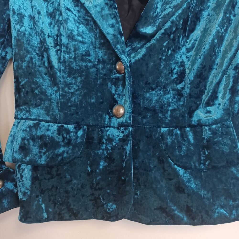 Sans Souci Crushed Velvet Style Blazer - Picture 3 of 5